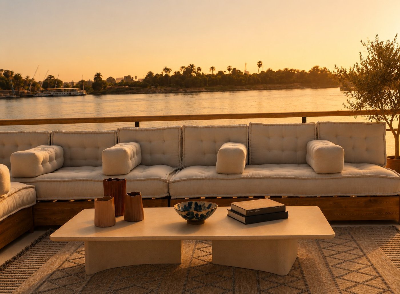 Lounge overlooking the Nile